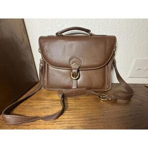 Vntg Aston Leather Briefcase Messenger Bag - Executive Shoulder Satchel